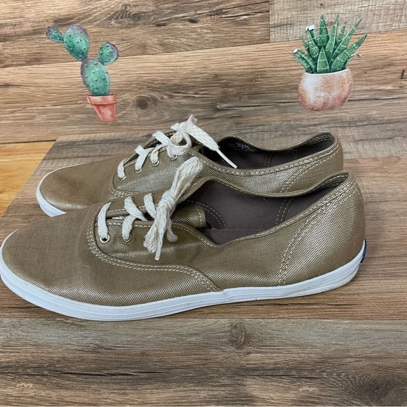 Keds metallic gold sneakers Taylor Era style - Picture 3 of 7
